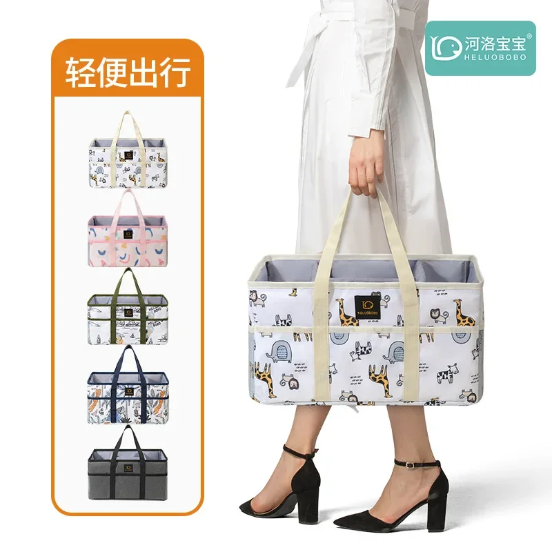 منظم حقيبة حامل محمولة لتغيير الطاولة وأساسيات حضانة السيارة صندوق تخزين حقيبة حفاضات الطفل حقيبة كرة حفاضات الطفل #2