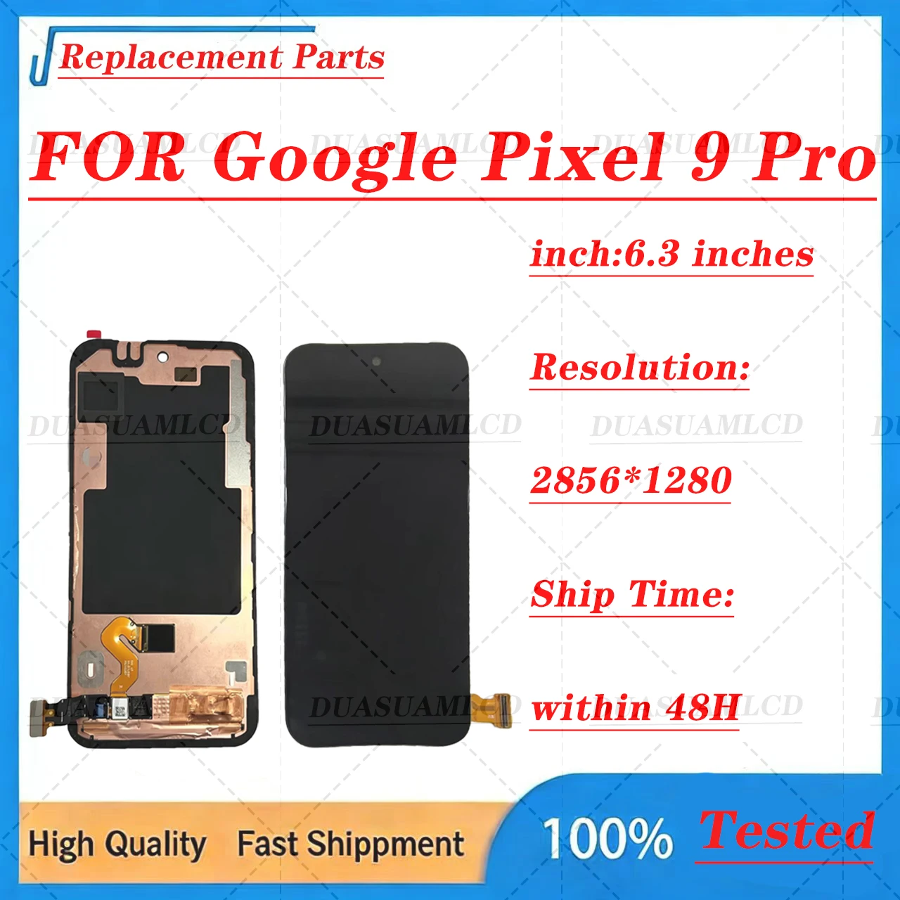 For Google Pixel 9 Pro GR83Y GEC77 Original OLED & TFT Touch Digitizer Display Assembly Replacement 100%Tested Fast Ship Grade A