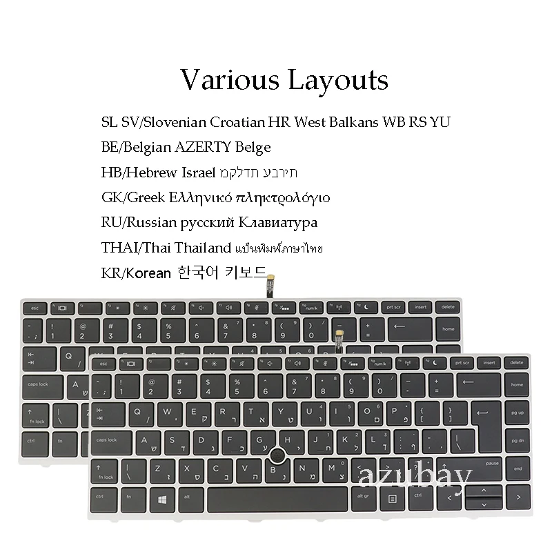 Keyboard for HP ProBook 430 G5 440 G5 445 G5 ZHAN 66 Pro G1 X360 440 G1 Hebrew GK Russian Thai Korean Slovenian Belgian AZERTY