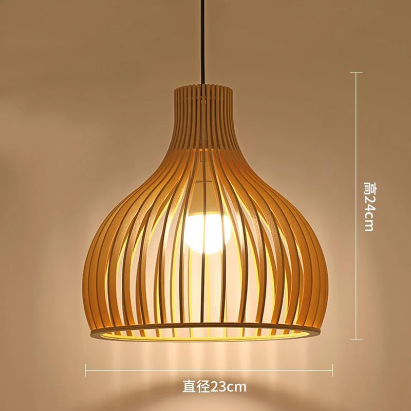 

Dining Room Chandelier Nordic Retro Bedroom Wooden Lamp Art Bird Cage Bar Creative Homestay Study Medieval Pumpkin Lamp 23cm24CM