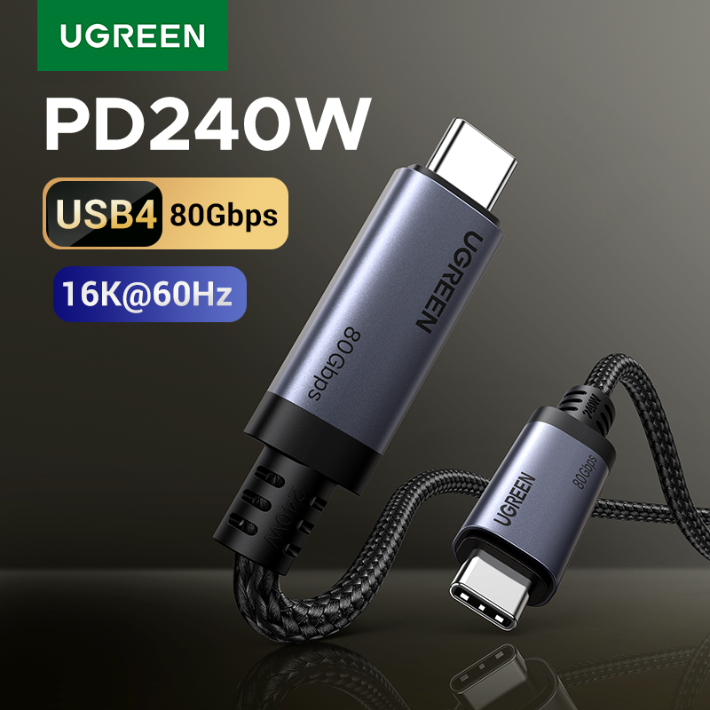  [80Gbps USB4] UGREEN USB C to USB C Cable 240W PD 3.1 Fast Charging 16K@60Hz for USB C Monitors MacBook iPad Pro iPhone 17/16/15 