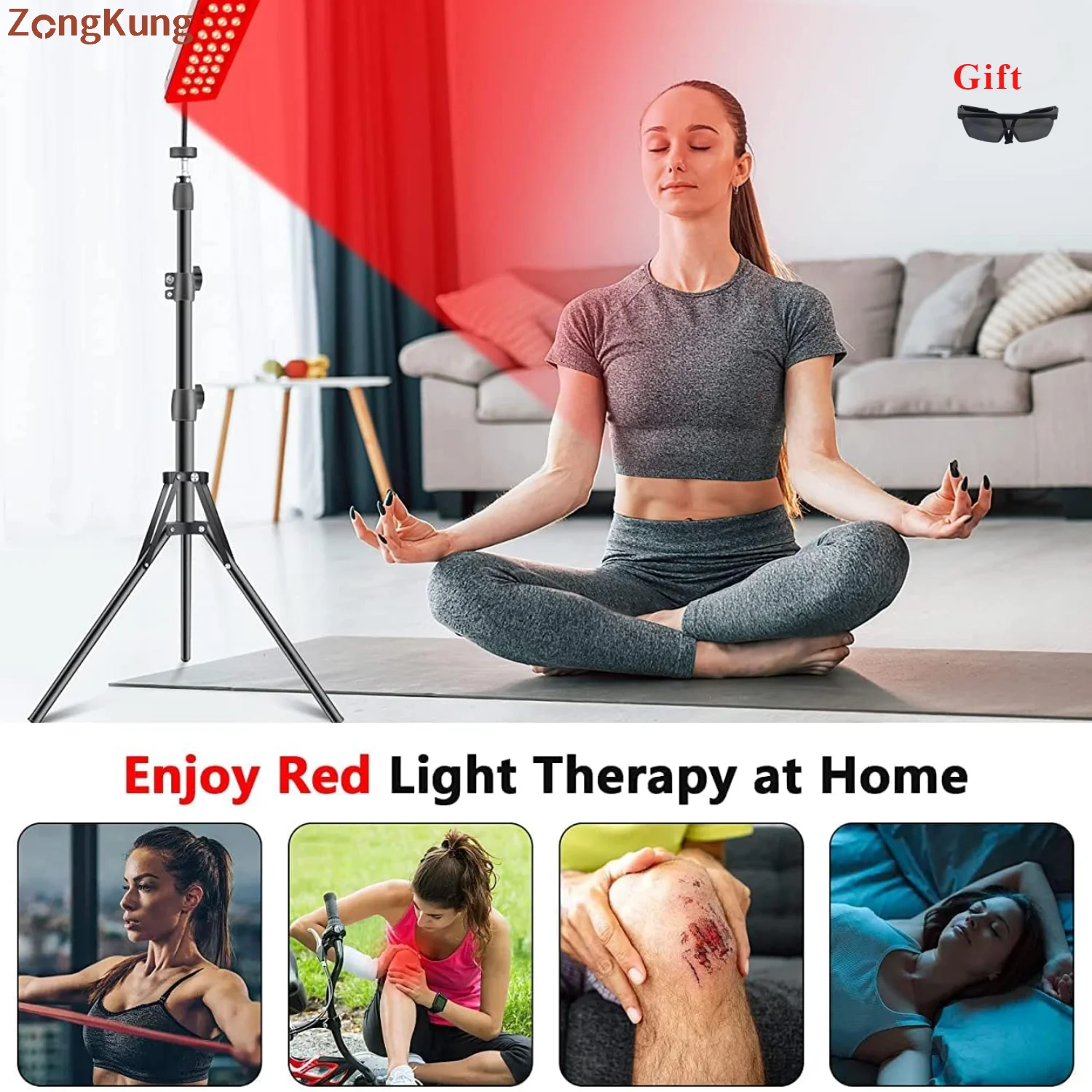 

Red Light Therapy Lamp, Infrared Light Therapy with Stand 660nm& 850nm Near Infrared Light Device for Body Pain Relief Skin Care