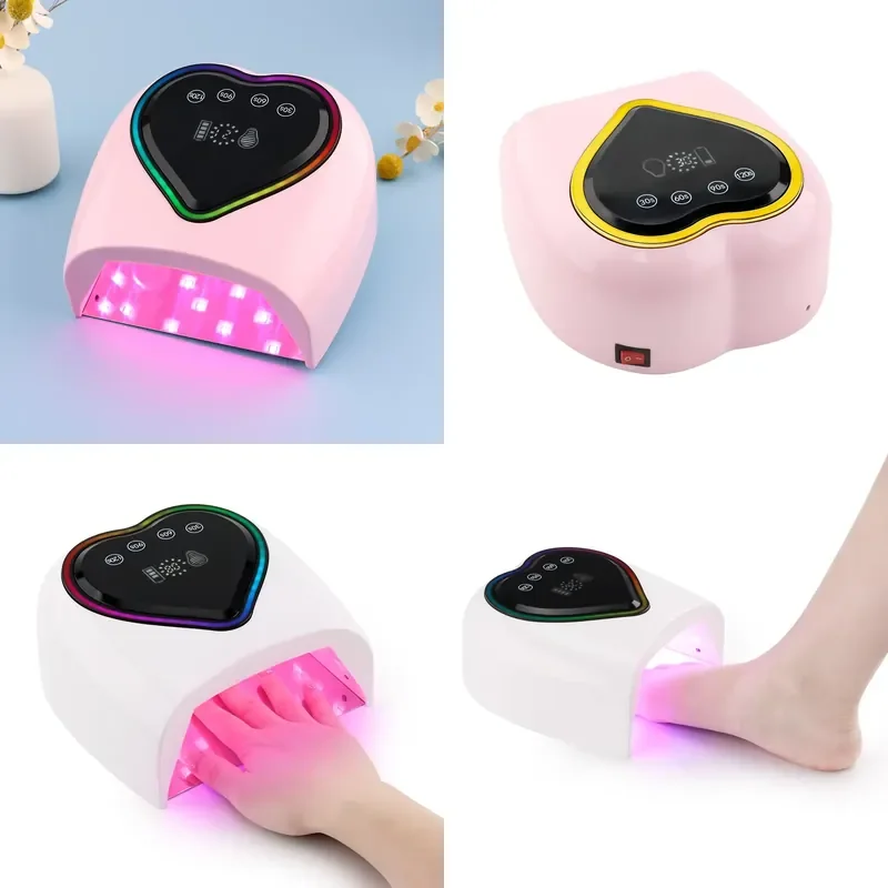 

【CHIMU HOME】 High Power 98W Cordless Rechargeable UV LED Nail Lamp with Heart Design for Professional Nail Dryer for