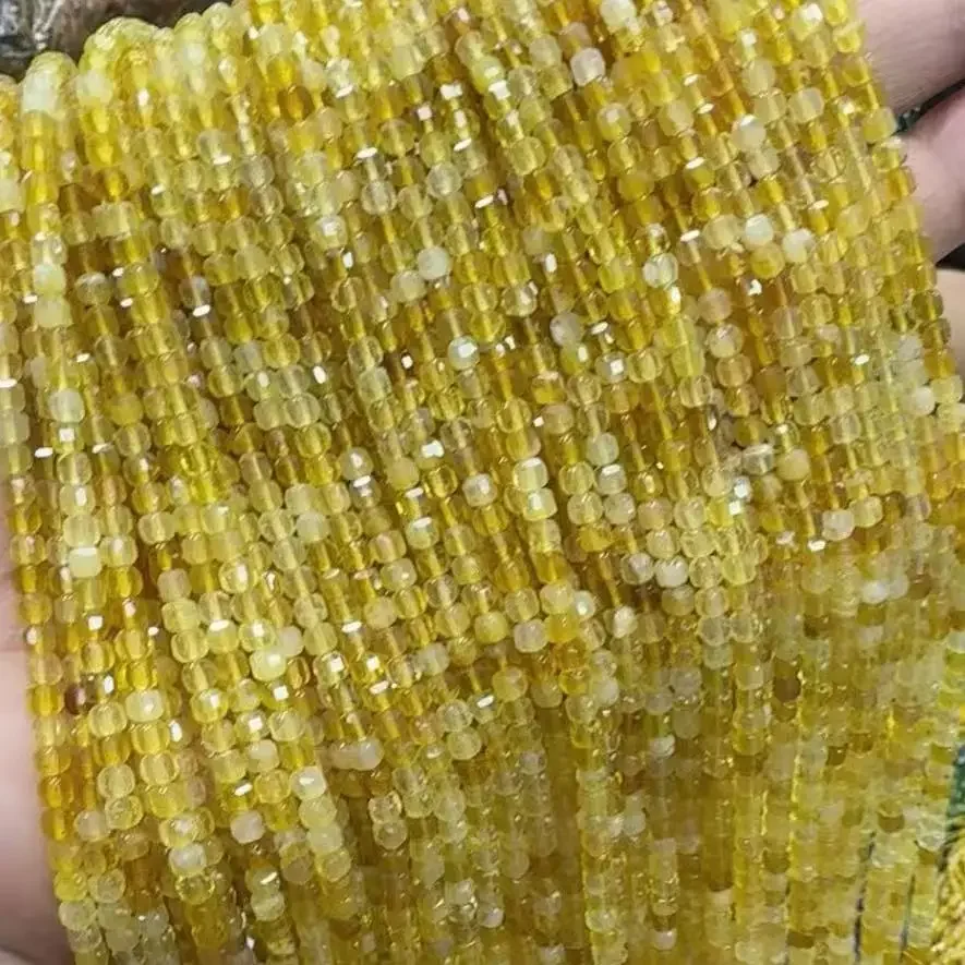 

Натуральный желтый опал, драгоценный камень, граненый куб, свободные бусины, изготовление браслета «сделай сам», ожерелье для модных ювелирных аксессуаров, оптовая продажа