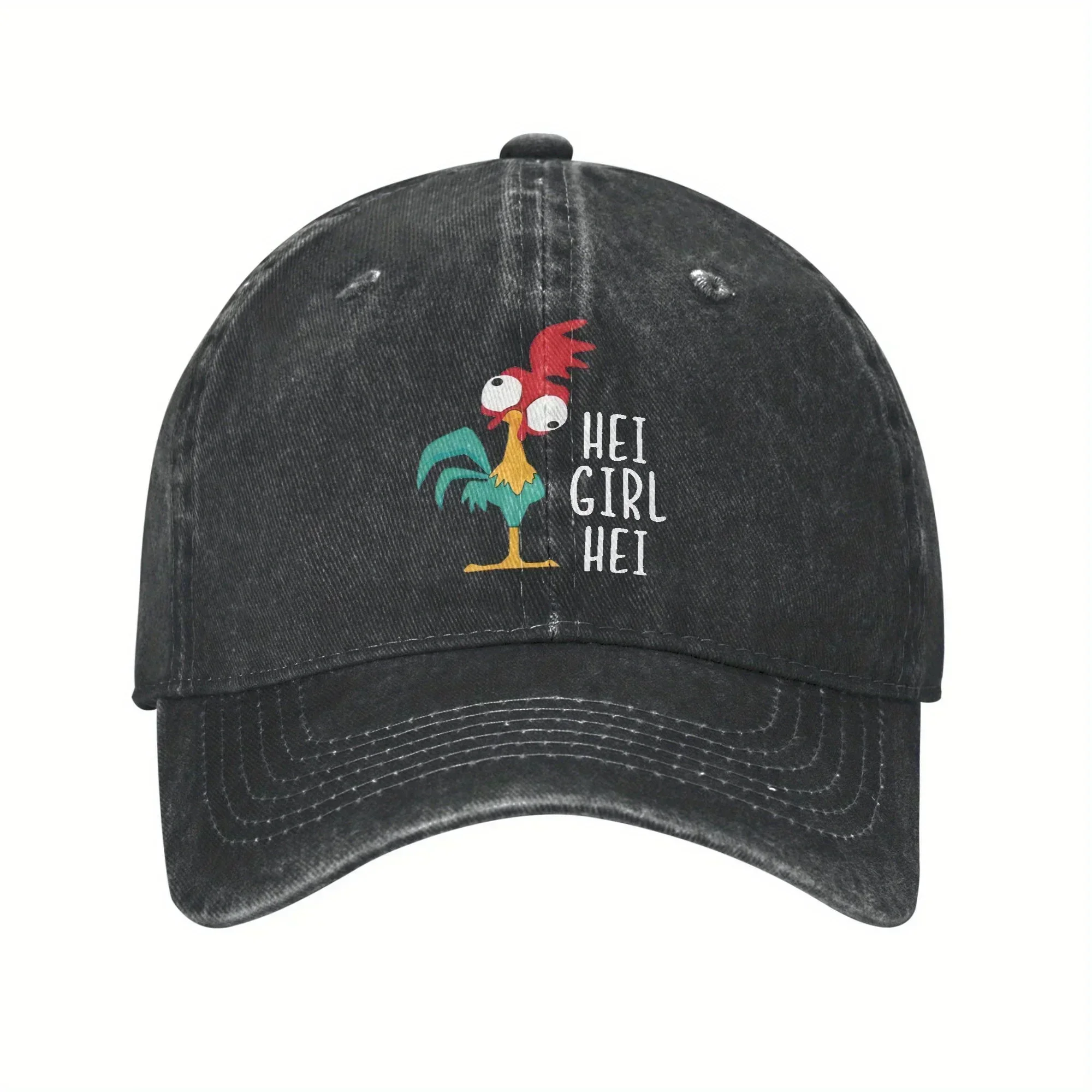 Moana Hei Hei The Rooster Trucker Hat - Unisex Adjustable Baseball Cap, 100%, Vintage Cartoon Design, Sun Protection, Casual Sty