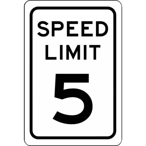 Metal Sign - Speed Limit 5 MPH Aluminum 8