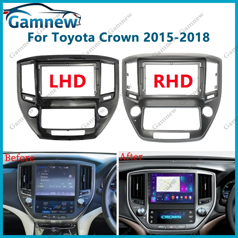 

9-дюймовый адаптер для автомобильной рамы Canbus Box Decoder Android радио приборная, комплект панелей для Toyota Crown 2015-2018