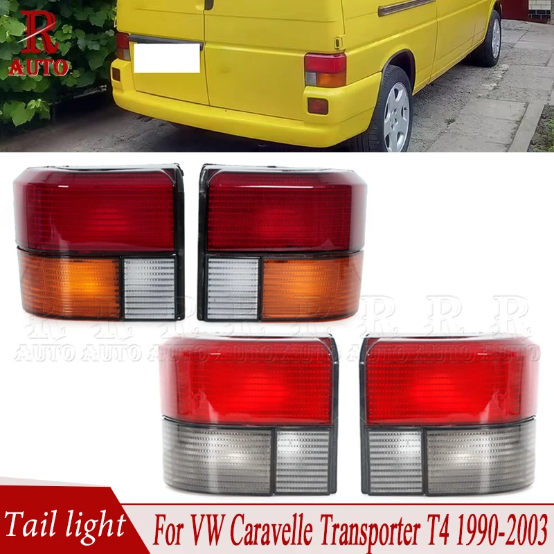 R-AUTO sin bombilla, cubierta de lámpara de freno, carcasa, lente ahumada, luz trasera para Volkswagen Caravelle T4/Transporter T4 1990-2003