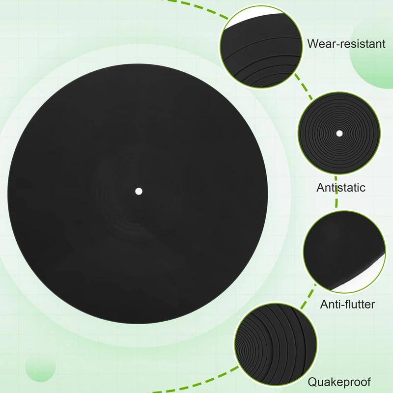 Slipvirus-Polymères Colorables Anti-Vibration en Silicone de 295mm, Accessoire de Remplacement Audio pour Tourne-Disque LP Vinyle
