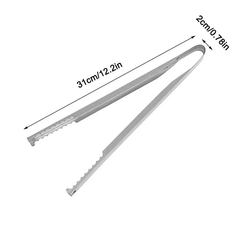 ملقط شواء الفحم تونغ كماشة لحريق الكربون الحطب المنتزع لحفرة النار التخييم الشواء الموقد الطبخ النار #6