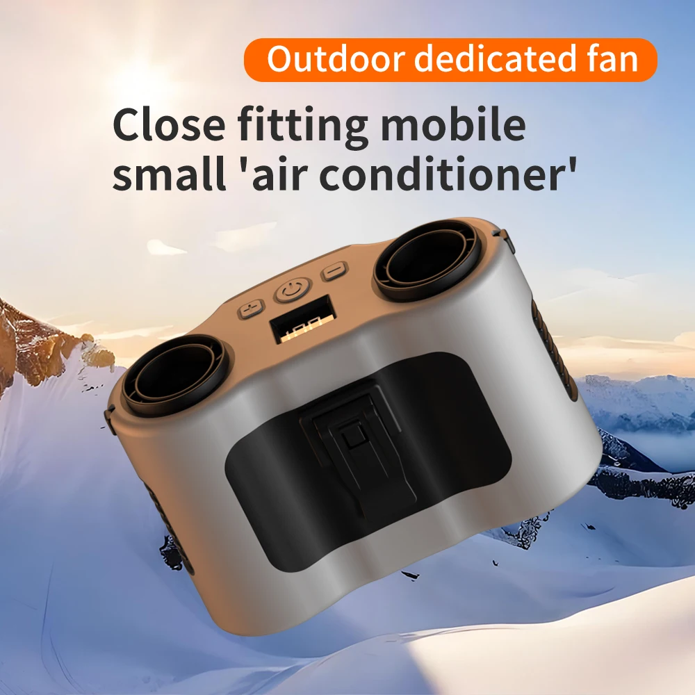 

20000mAh Outdoor Portable Waist Fan Hanging Neck Fan Strong Wind with Power Bank LED Lighting for Sports Courier Outdoor Working