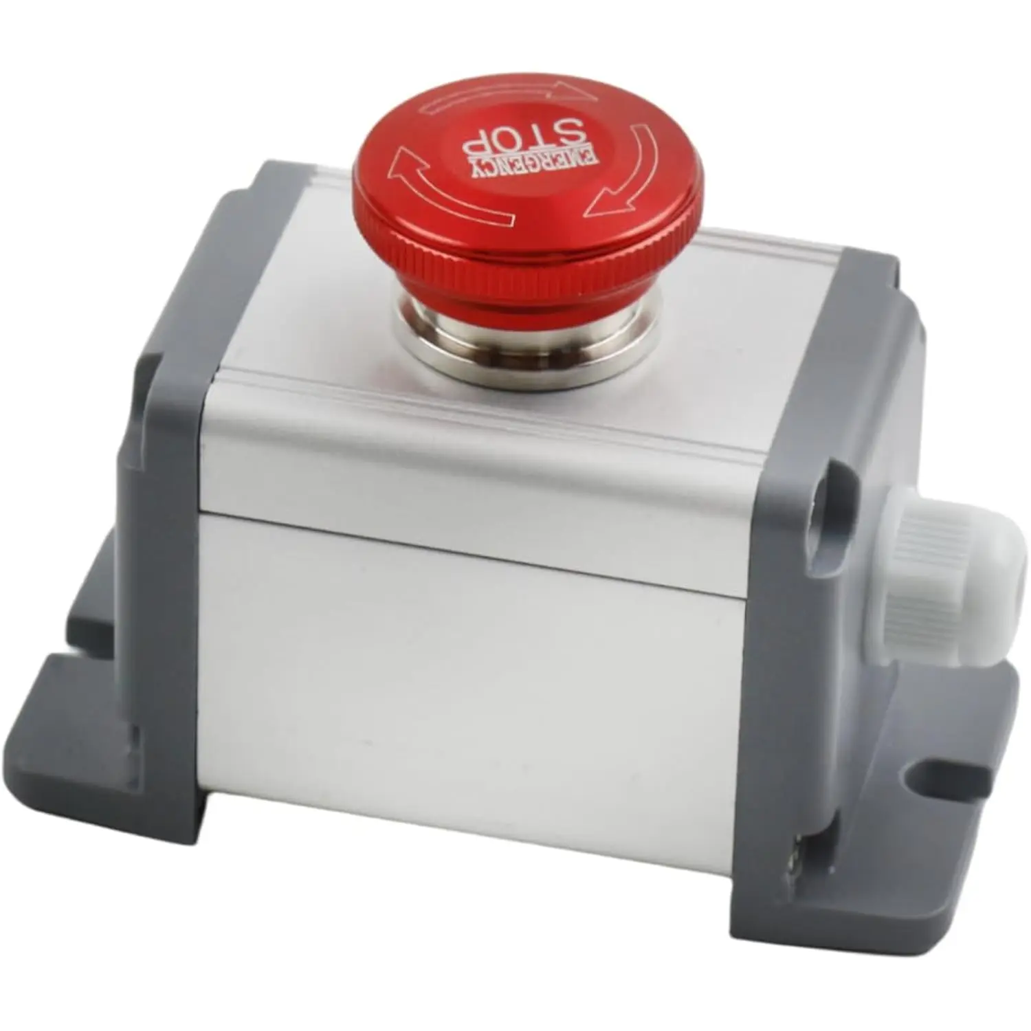 Emergency Stop Button Switch 22mm 12-220V 1NO/1NC Stainless Stainless Steel Metal Latching Push Button Switch Shut Off Switch