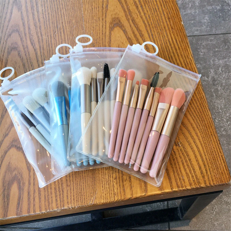 8 pçs/set pincéis de maquiagem cosméticos fundação sombra blush sombra de olho lábio macio fino fibras artificiais ferramentas de mistura beleza feminina