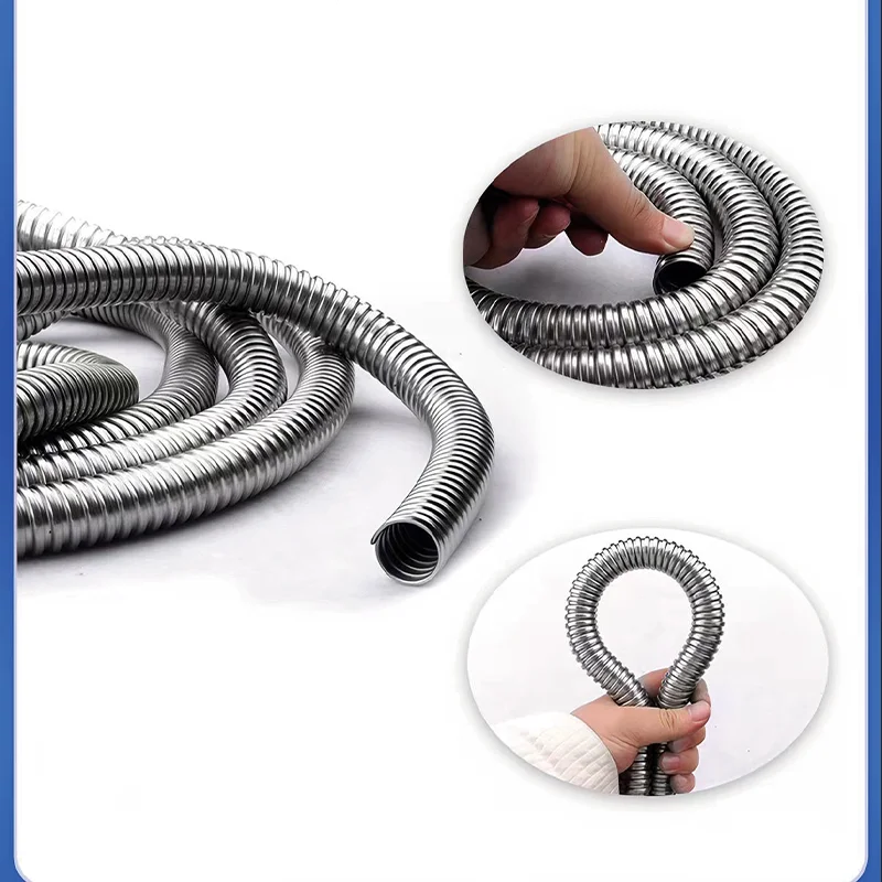 ID 4-100mm 304 Stainless Steel Conduit Wire Protection Tube Plastic Wrapped Corrugated Tube Hose Sleeve /6/8/10/12/15/20/25-61mm