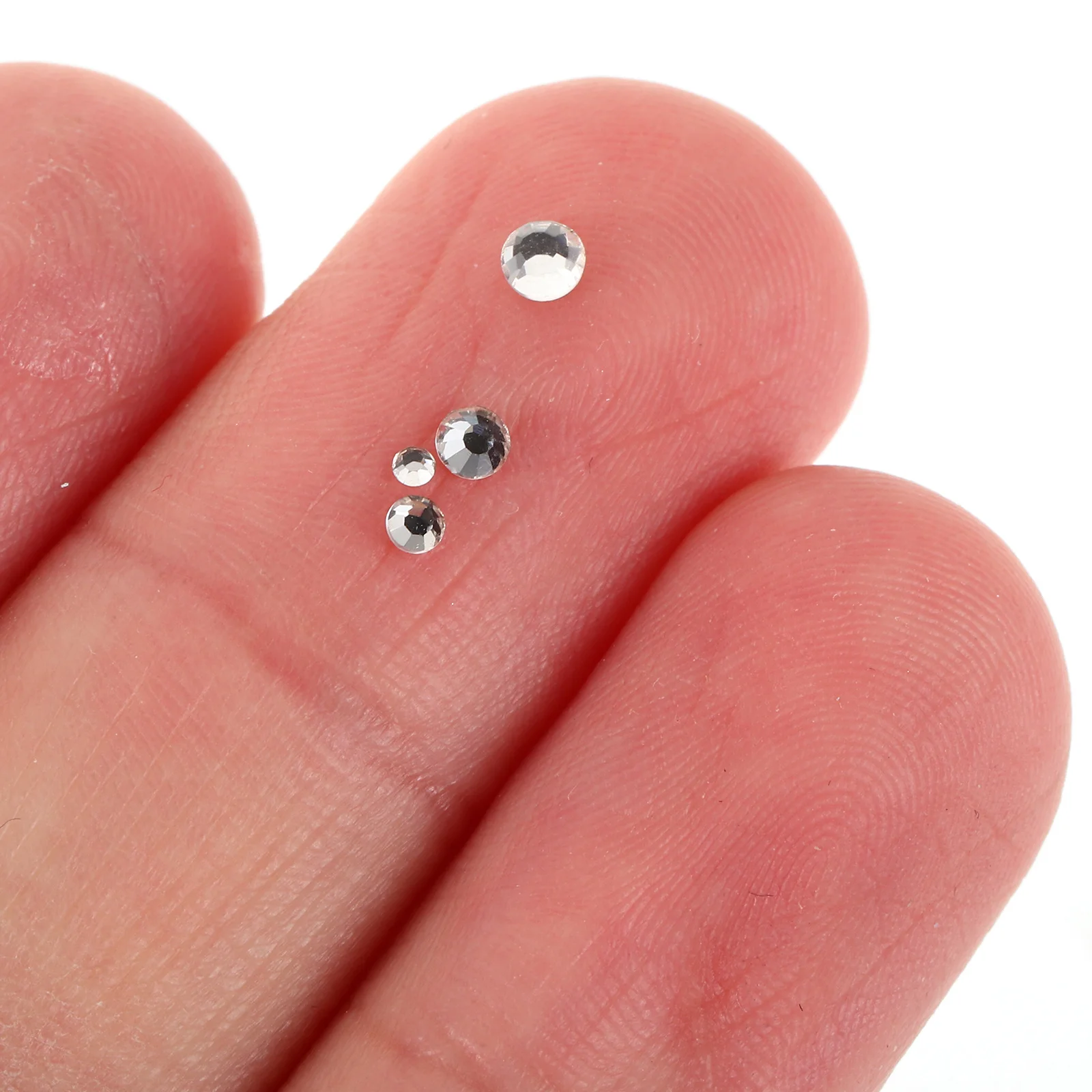 1Set Nail Art Flatback Rhinestones Clear Small Round Crystals 6-Grid Box DIY Glitter Gems for Nails Crafts Face Makeup