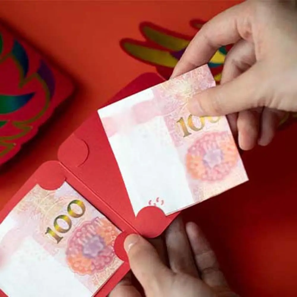 Party Invitation Folding Red Envelope Money Packing Bag Laser Cartoon Dragon Spring Festival Supplies Stationery Supplies