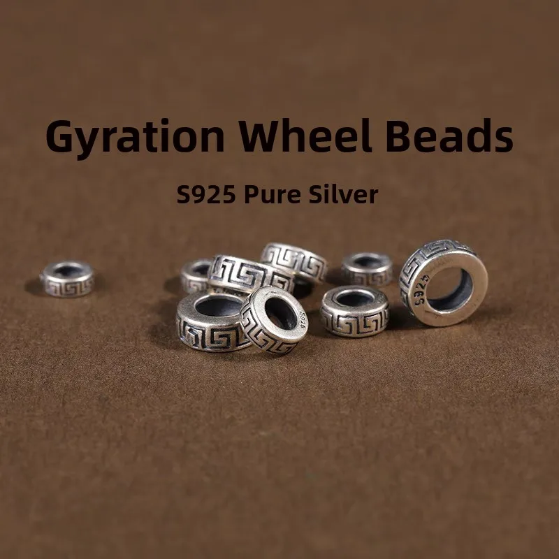 

Бусины-колесики из чистого серебра S925 для рукоделия, аксессуары для браслетов, бусины для нанизывания, материалы для изготовления украшений, бесплатная доставка
