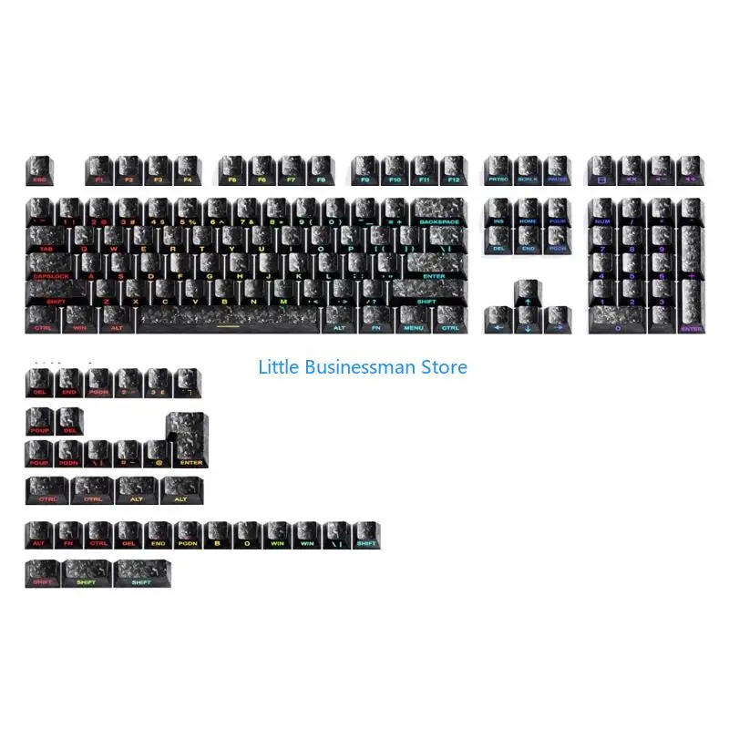 Mechanisches Tastatur-Tastenkappen-Set mit Karbonfaser-Textur, Seitendruck, OEM-Profil, 140-Tasten-Layout-Abdeckung für Home – Detail 5