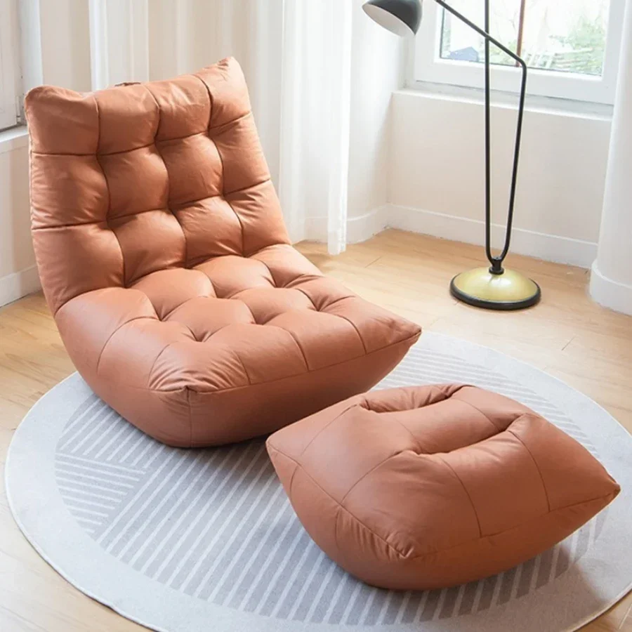 New model Bean Bag Lazy Sofa Single Person Sofa Bedroom Living Room Technology Cloth Tatami Caterpillar Can Lie Down Sofa Chair.