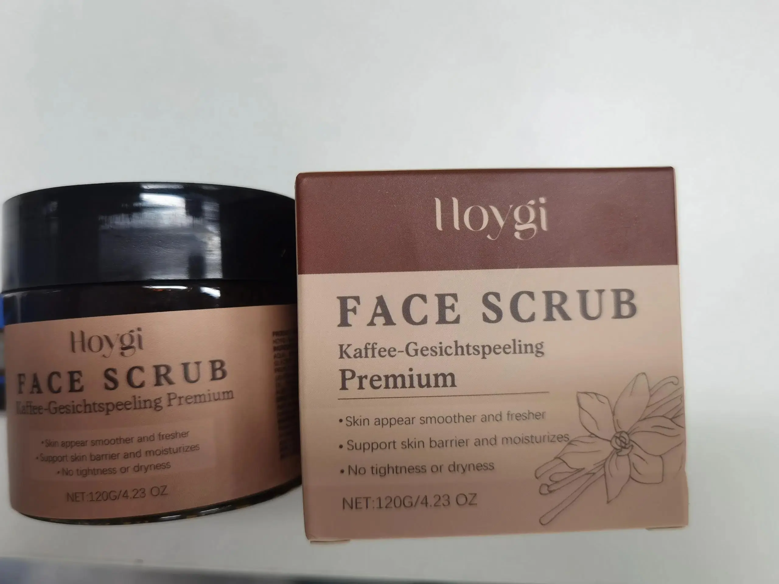 ホイギ フロイド バニラコーヒー フェイススクラブ、優しいスムージング洗顔料、保湿、120g