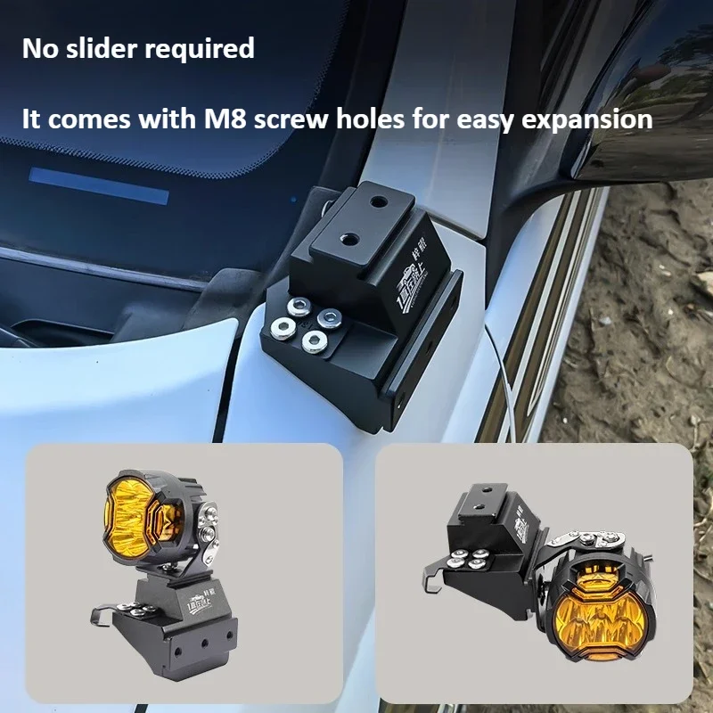 For Land Cruiser Prado 120 LC120 Car A Pillar Spotlight Bracket Front Engine Hood Quick Release Dual Guide Rail Expansion Stand