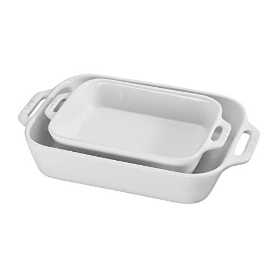 

Ceramics Rectangular Baking Dish Set, 2 pc, White