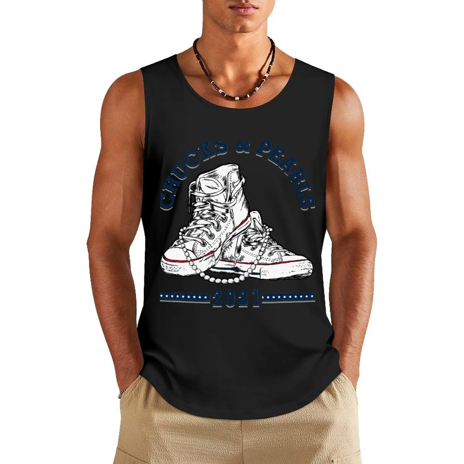 Chucks And Pearls Tank Top Vest for boy Men's tops T-shirts men gym accessories men