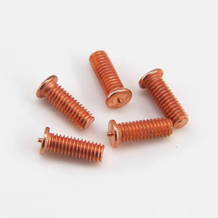 5~100Pcs Carbon Steel Copper Plated Stud Weld Spot Welding Screws M3 M4 M5 M6 M8 for Capacitor Discharge