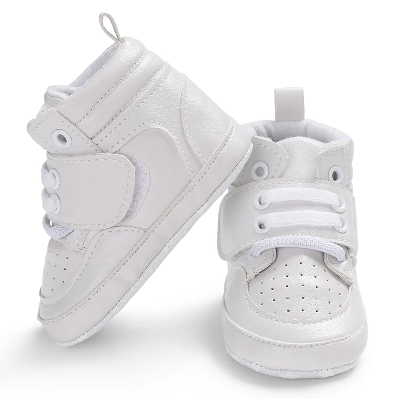 

Newborn Baby Fashion Sneakers Shoes Boys Girls Solid Lace Up High Shoes Toddlers Breathable Non Slip First Walkers 0-18 Months