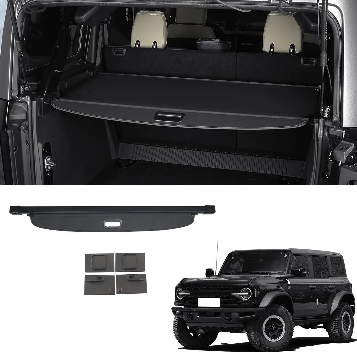 Suitable for Ford Bronco trunk partition, extended storage rack modification, trunk cover, partition board