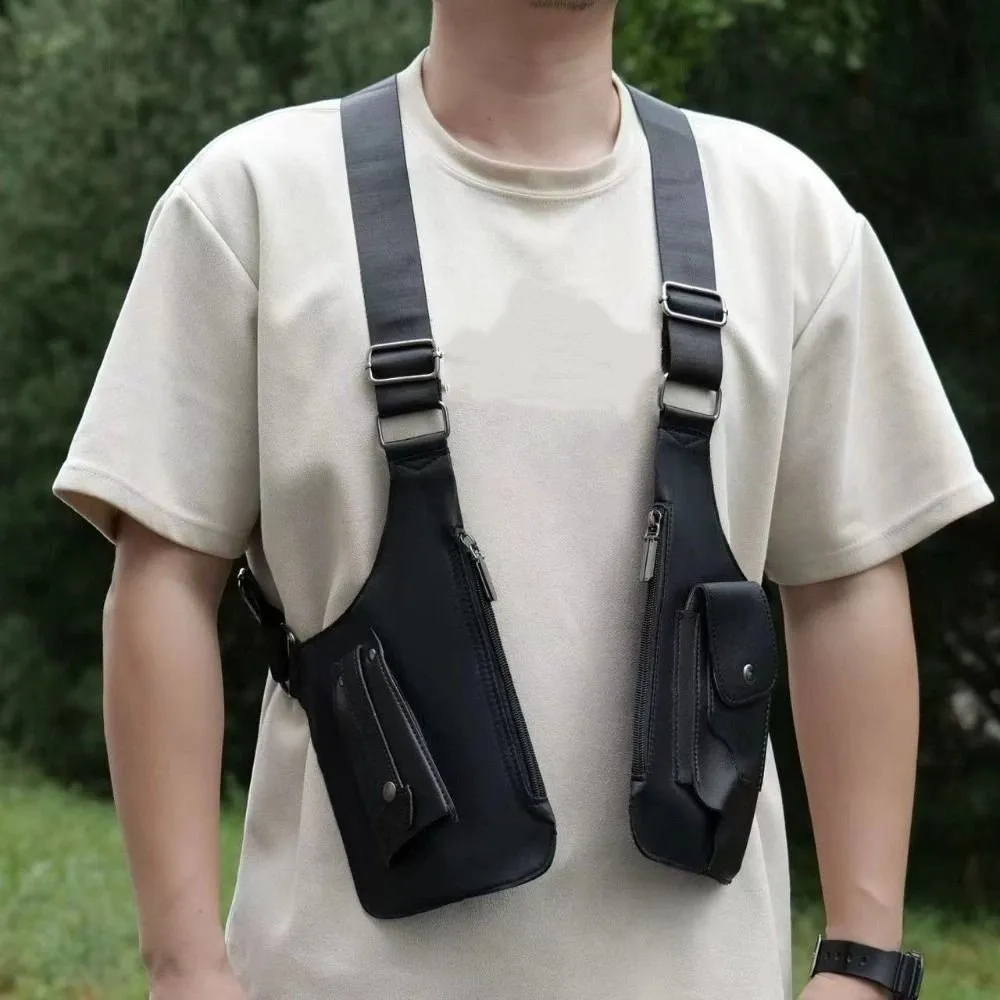 

Anti-Theft Underarm Strap Wallet Pocket Oxford Cloth Vintage Mobile Phone Chest Bags Hidden Pocket Portable