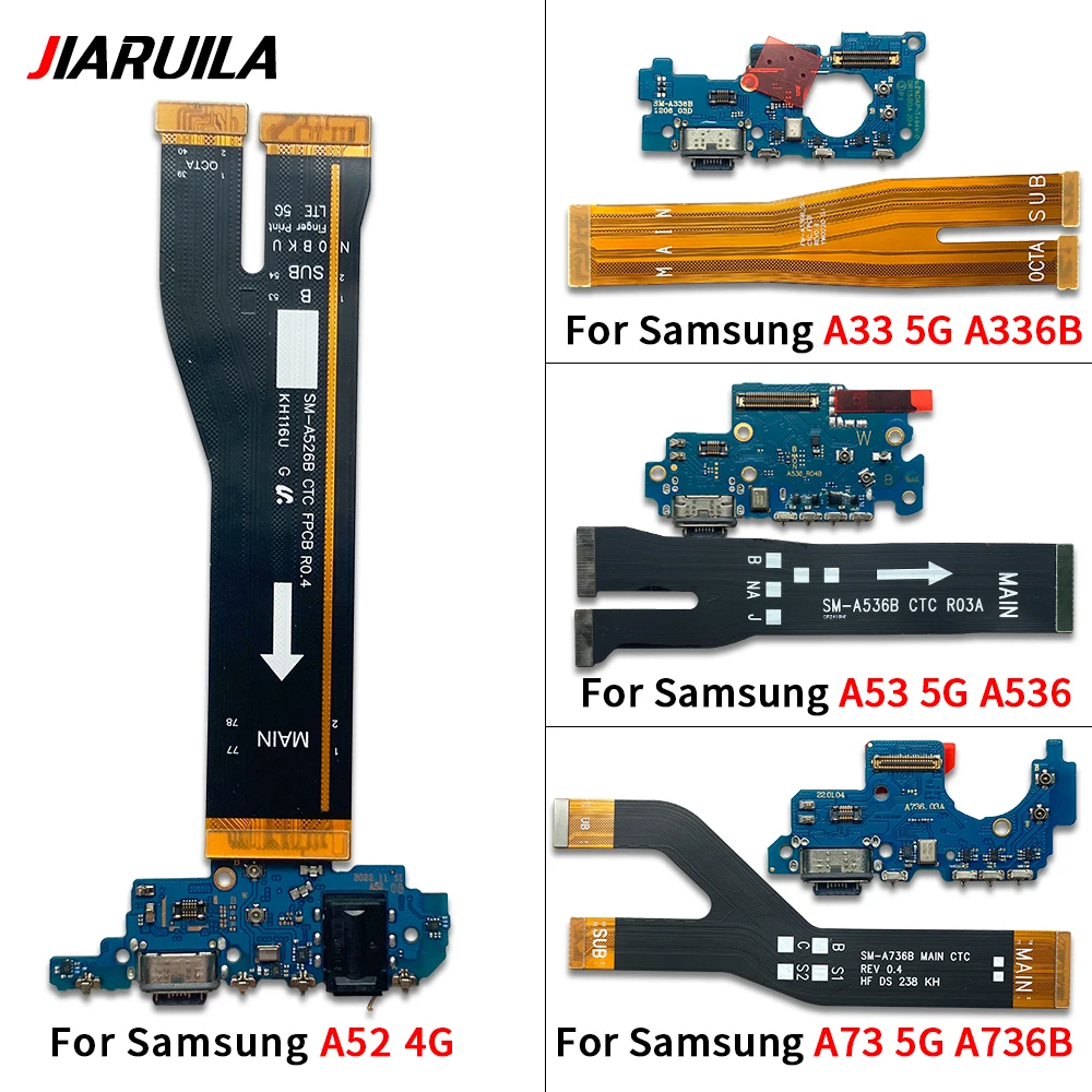 USB Charging Dock Jack Plug Socket Port Connector Charge Board Flex For Samsung A33 A53 A72 A73 A72 A52 5G Motherboard Main Flex