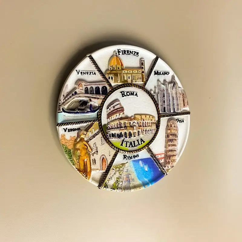 

Italy Rome Refrigerator Magnet City Landmark Building Tourist Souvenir Resin Painted Decoration Magnetic Sticker