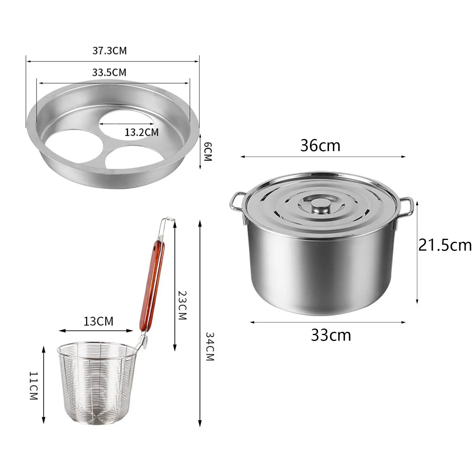 Stainless Steel Spaghetti Strainer Insert Set Fried Food Filter Basket Deep Fry Basket for Dumpling Vegetable Noodles Rinsing