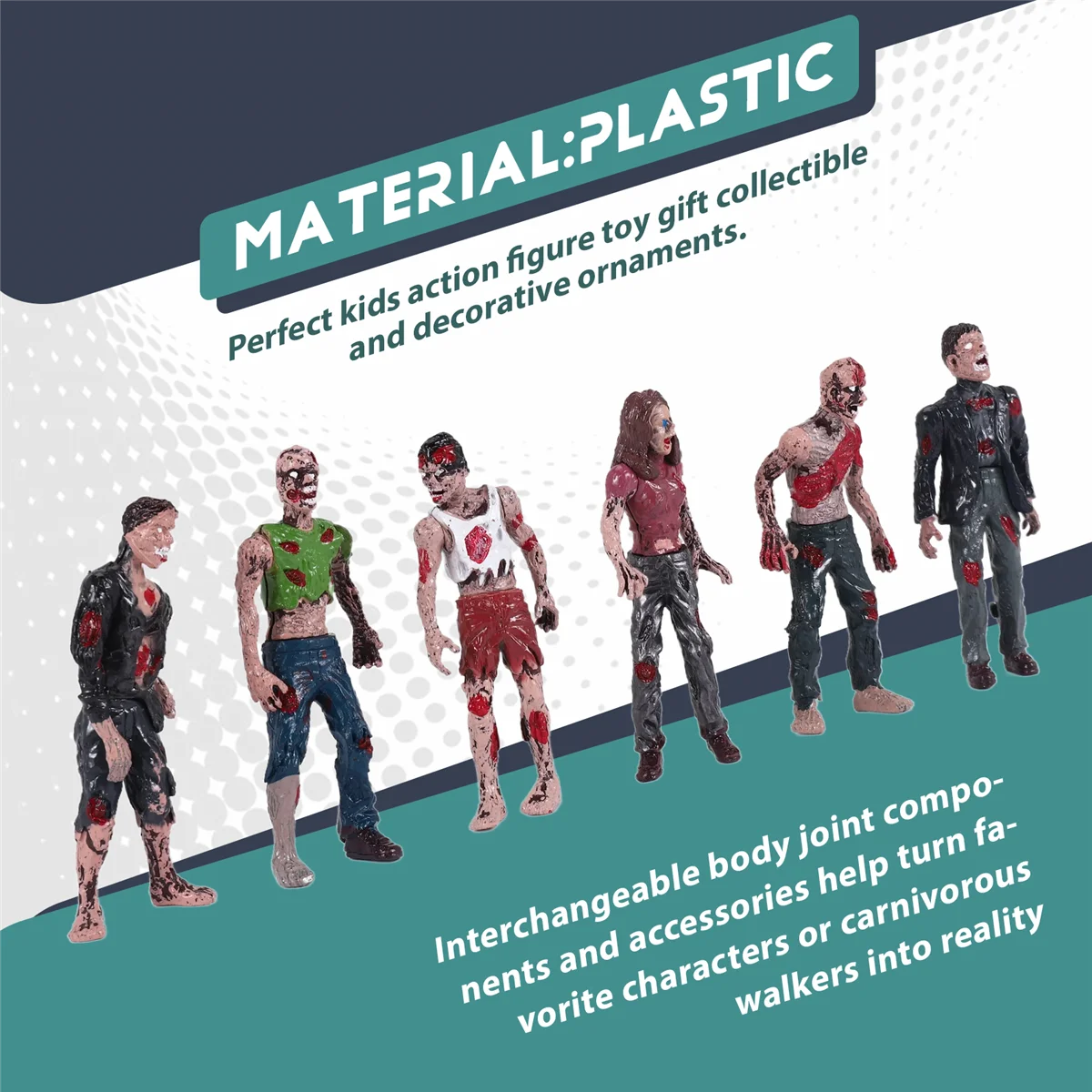 تتجه الآن 6 قطعة/الوحدة 10 سنتيمتر المشي الميت زومبي عمل أرقام اللعب شخصيات الفيلم عمل غيبوبة أرقام لعبة أطفال