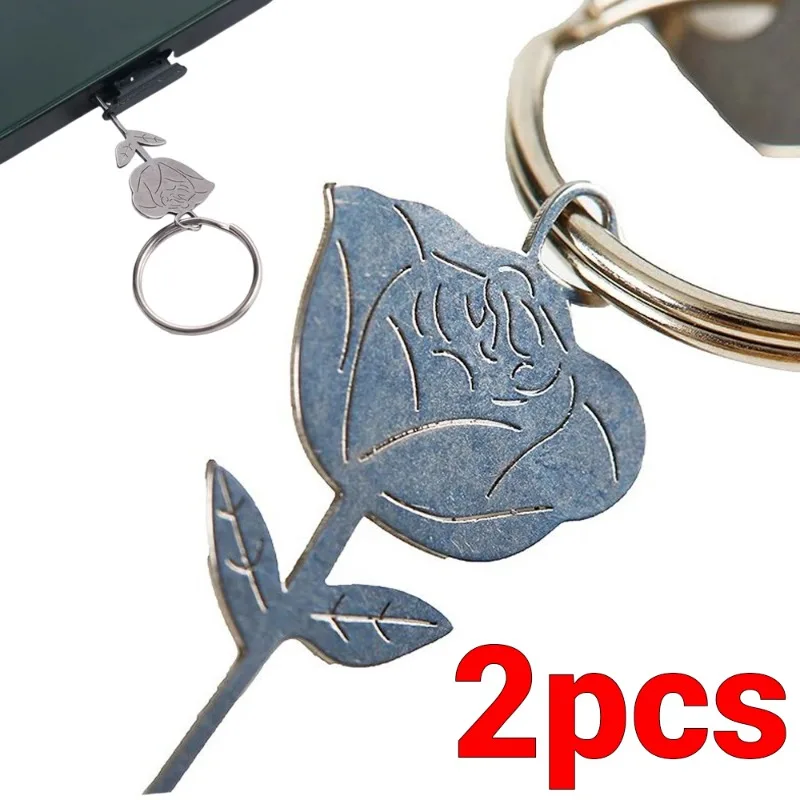 2/1Pcs Stainless Steel Needle Silver Rose Shape for Smartphone Sim Card Tray Removal Eject Pin Key Tool Universal Thimble