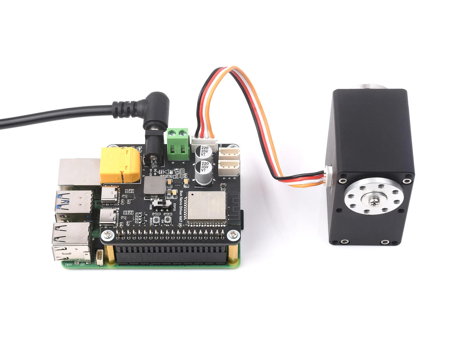 

Шляпа с сервоприводом последовательной шины, встроенная схема управления ESP32 и сервоприводом, подходит для сервоприводов последовательной шины серии ST/RSBL