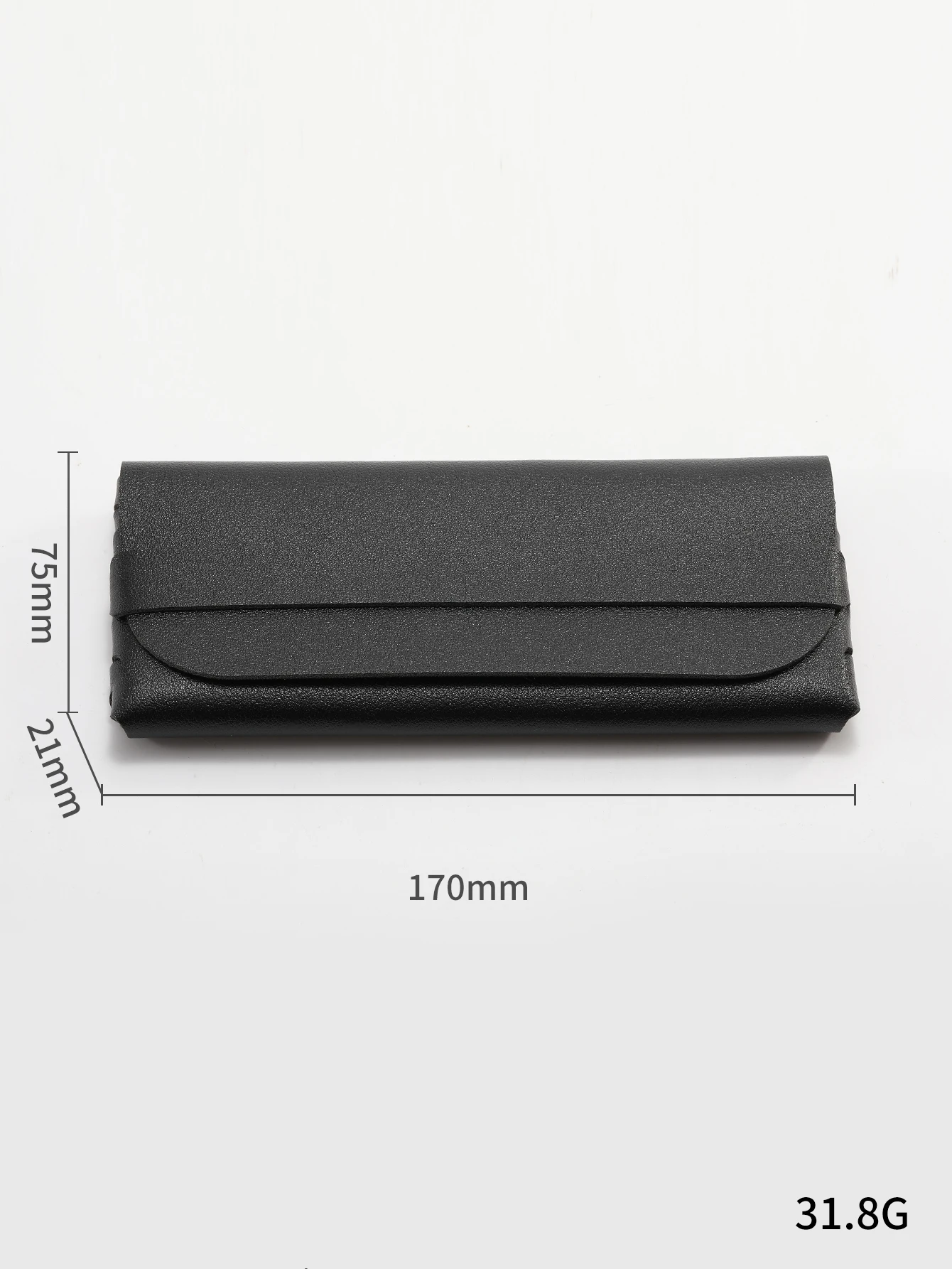 2PC black sunglasses box with large PU eyeglass bag suitable for daily use
