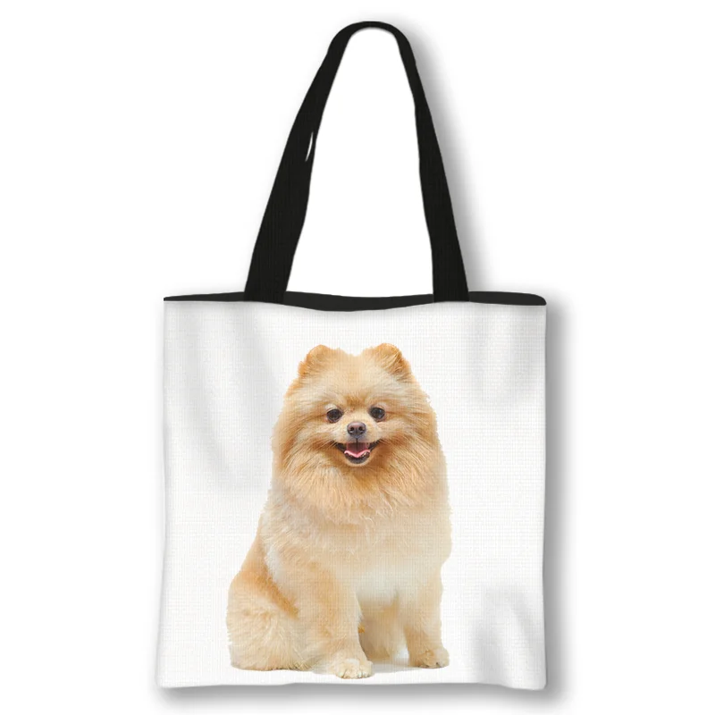 Bomei/barboncino/farfalla borsa a tracolla con motivo a cane borse da donna pomerania Casual per viaggi borsa per borse di grande capacità regalo