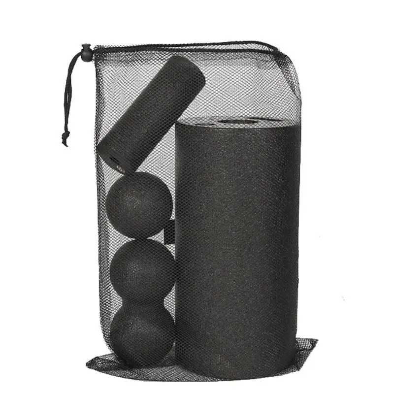 4pcs Yoga Massage Roller & Fitness Ball Foam Roller Set For Back Pain Self-Myofascial Pilates Muscle Release Exercises