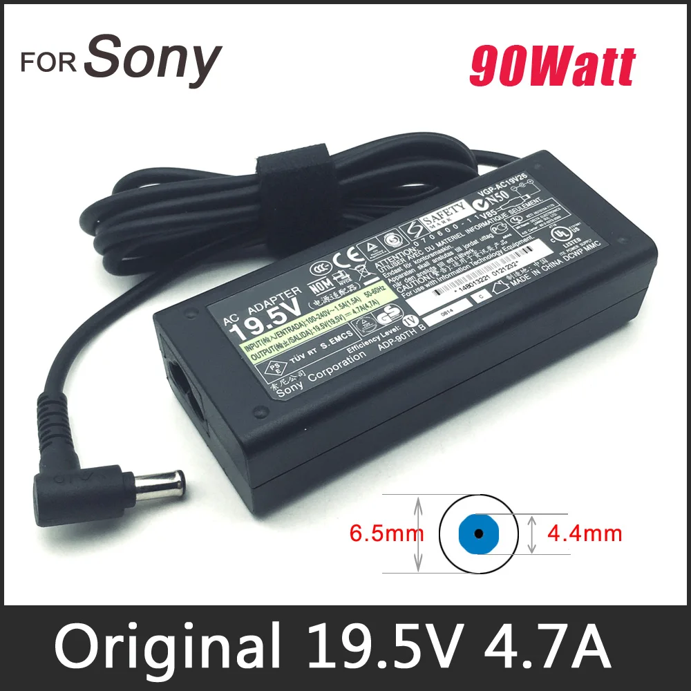 Original adaptador do portátil 90w para sony vaio VGN-E série carregador do portátil 19.5v 4.7a cabo de alimentação ssupply