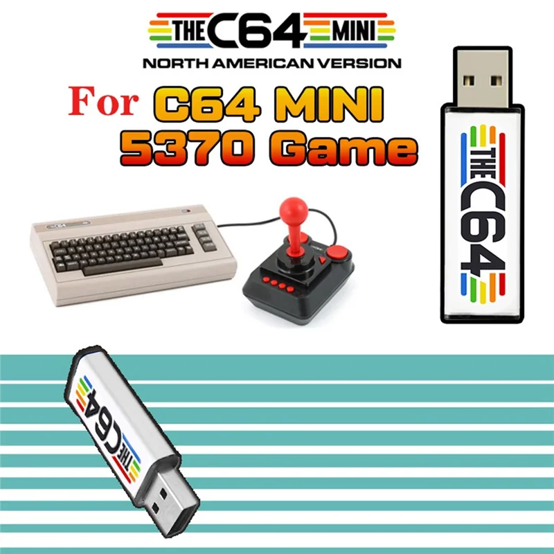 عصا USB لوحدة التحكم في ألعاب C64 الصغيرة الرجعية ، التوصيل والتشغيل ، يو ديسك مع الألعاب