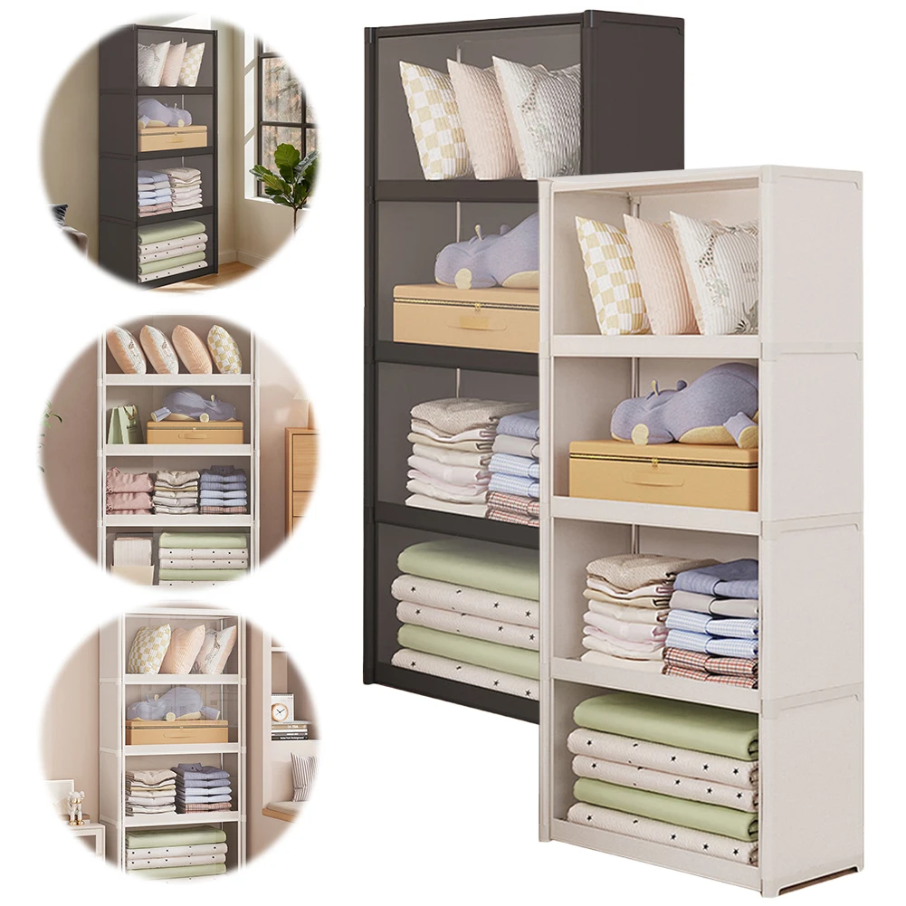 

Closet Organizer with Lid Clothes Storage Organizer Dustproof Clothes Organizer Multi-layer Storage Rack for Bedroom