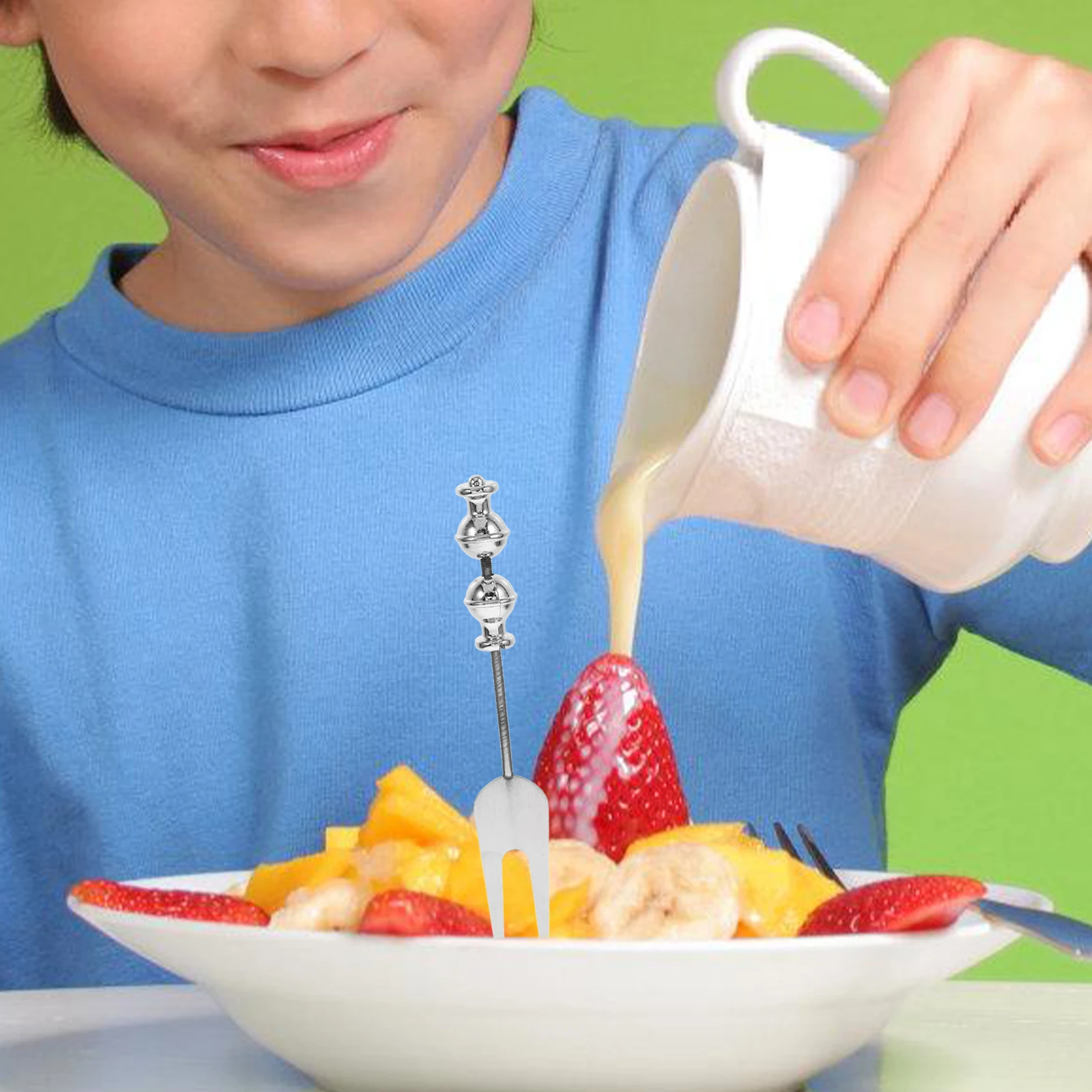 

Beadable Fruit Forks Elegant DIY Design Stylish Portable Dinner Fork Small Appetizer Food Serving Stainless Steel Flatware