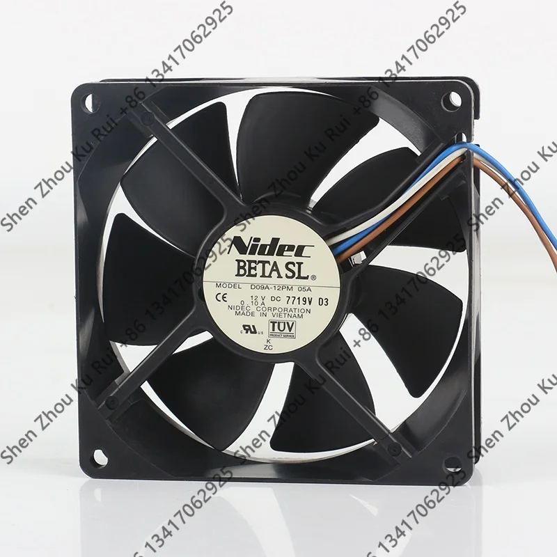 New Original D09A-12PM 05A Nidec 5V 24V 48V DC12V 0.10A AC EC 9025 90X90X25MM 9CM Chassis CPU Ultra-quiet three-wire cooling fan