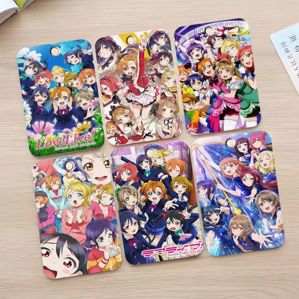 

1 шт., чехол для карт в стиле аниме Love Live, брелок для ключей, сумка для ключей, кожаный держатель для карт, кольцо для ключей, доступ