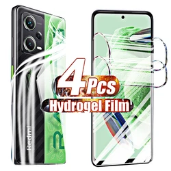 4PCS Front and Back Hydrogel Film for Xiaomi Redmi Note 12 11 10 9 8 11e Pro Case Protectors Note12 12Pro Plus 5G 12c 10c Cover