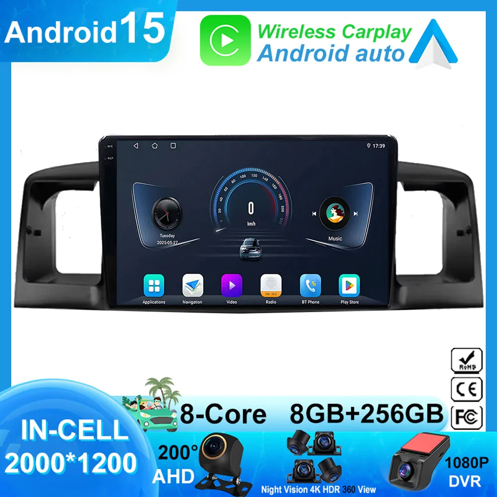Android 14 Car For TOYOTA Corolla E120 2007 - 2013 per BYD F3 1 2005 - 2013 Stereo Head Auto MP4 Video 5G BT Wifi No 2din DVD