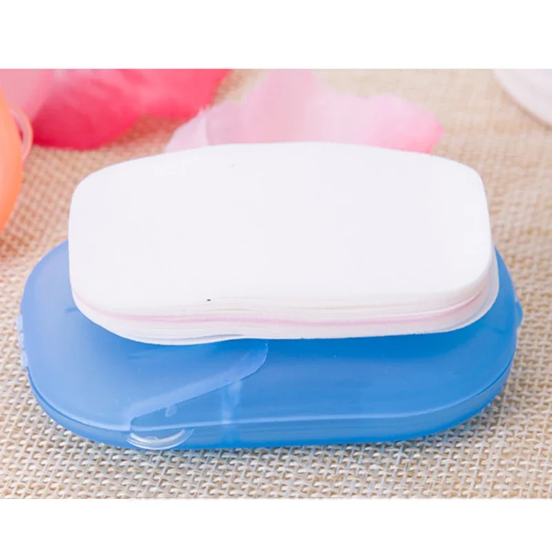 20Pcs Disposable Boxed Soap Paper Portable Hand Washing Box Scented Slice Sheets Mini Soap Paper Travel Portable Soap Dishes