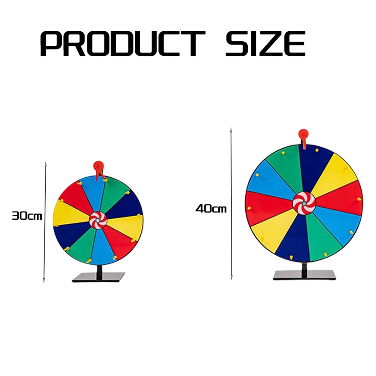 AM-16In Tabletop Prize Wheel 10 Slots Editable Wheel with Dry Erase Pen for Fortune Game Board Game